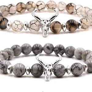 8mm Natural Stone Chakra Bead Elephant Evil Eye Stretch Bracelets